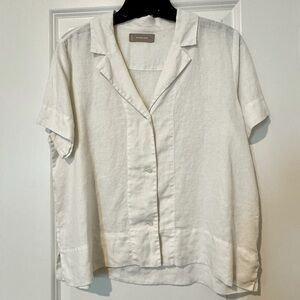 Everlane white linen button down blouse